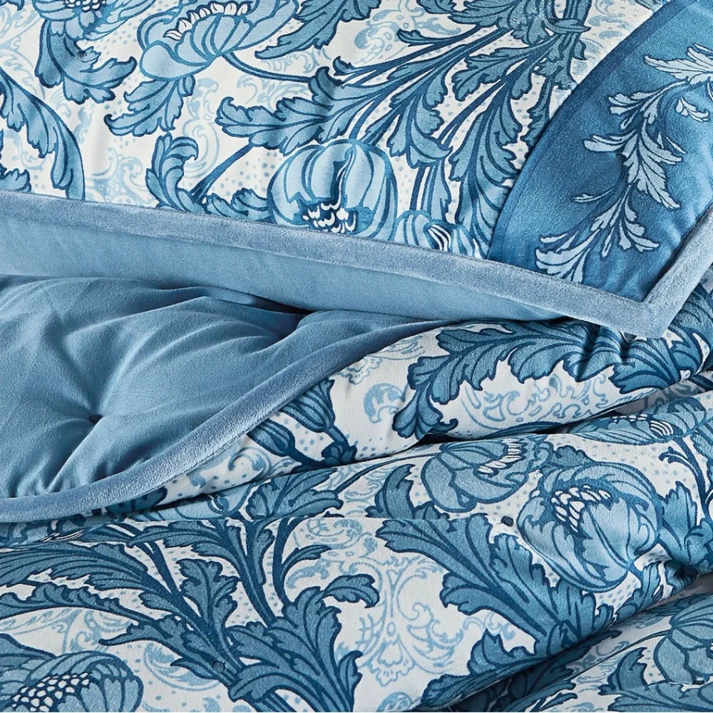 Martha Stewart Collection Nouveau Floral Velvet Quilt, Full/Queen